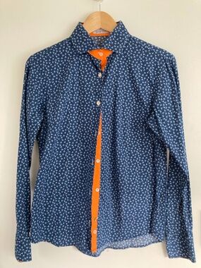 Umberto Carro Italian blue/white cotton shirt @size 6